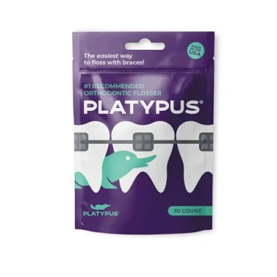 Abbildung von Platypus Zahnseide zur Verwendung mit Zahnspangen, um Zähne und Zahnfleisch sauber gesund zu halten, geeignet für unterwegs, 30