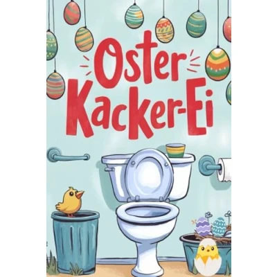 Abbildung von Oster Kacker Ei: Das ultimative Buch fürs stille Örtchen mit jeder Menge unnützem Wissen, Kackquiz, lustigen Aufgaben und vielem mehr.