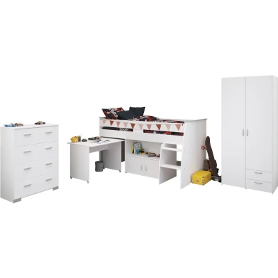 Abbildung von Parisot Jugendzimmer Set Parisot, Reverse 11, (3 St), ausziehbarer Schreibtisch auf Rollen, viel Stauraum, Kleiderschrank