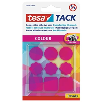 Abbildung von tesa Tack Klebepunkte, pink, 9 Pads, 59406 00000 00