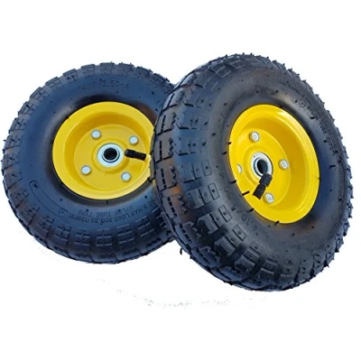 Abbildung von 2 x FROSAL Luftrad Bollerwagen Ø 260 mm 4.10/3.50 4 Ersatzrad Reifen Sackkarre Achse 16 Rad mit Kugellager Stahlfelge Gelb
