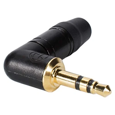 Abbildung von Neutrik gewinkelter 3,5mm Mini Klinkenstecker TRS 3 pol rechtwinklig 90 NTP3RC B