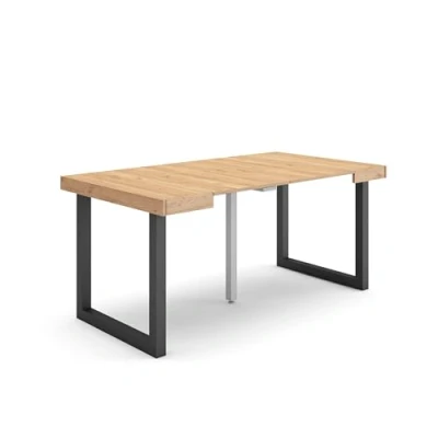 Abbildung von Skraut Home Ausziehbarertisch Multifunktionaler ausziehbarer 160 Für 8 Gäste Massivholz Beine Moderner Stil Eiche