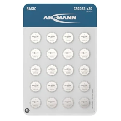 Abbildung von ANSMANN Basic 20x CR2032 Knopfzellen Lithium Batterien 3V / Qualitativ hochwertige Batterien/Ideal für Küchenwaage, Autoschlüssel, Messgeräte, Fernbedienungen, etc.