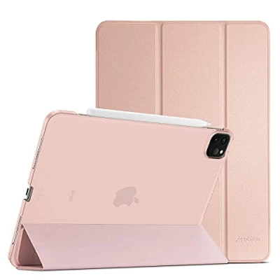 Abbildung von ProCase Hülle für iPad Air 13 Zoll M2 2024/iPad Pro 12.9 (6/5/4/3 Gen) Dreifach Schutzhülle, Dünn Leicht Smart Case Cover 13&quot; (M2) 12,9 2022/2021/2020/2018 Rose Gold