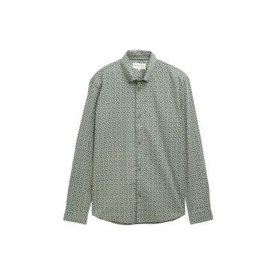 Abbildung von TOM Tailor Denim Hemd, Herren, Größe: Small, Green white mini paisley print
