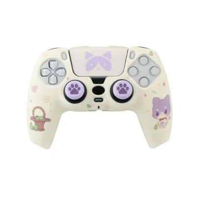 Abbildung von TANOOKI Maneki Combo Pack Skin Controller PS5 Hard Case + Grips Touchpad Sticker für DualSense, Cat Cute, Kit Zubehör Playstation 5