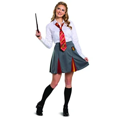 Abbildung von Disguise Damen Gryffindor Skirt, Official Harry Potter Wizarding World House Themed Dress Bottom Kostüm Hose, Grau &amp; Gold, 38 40/M