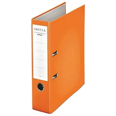 Abbildung von Leitz Centra 230135 Standard Ordner (grauappe RC, mit PP Folie kaschiert, A4, 8 cm Rückenbreite, Chromos) orange