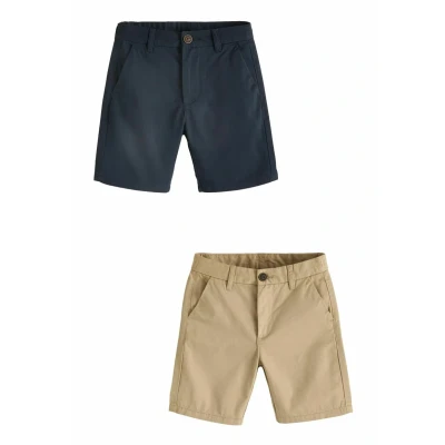 Abbildung von Next 2 PACK Regular FIT Shorts für Kinder, Größe: 164, Navy stone