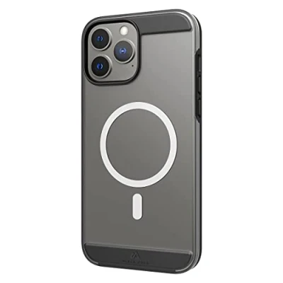 Abbildung von Black Rock Hülle Air Robust Case Passend für Apple iPhone 13 Pro Max I Handyhülle MagSafe Kompatibel, Transparent, Durchsichtig, Dünn (Schwarz)