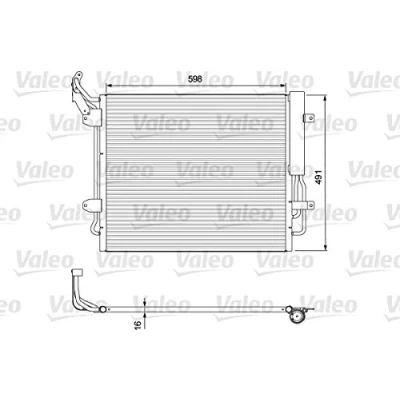Abbildung von VALEO 814157 Klimakondensator mit Trockner 15 14 Aluminium 495 R 134a VOLKSWAGEN: Sharan II, SEAT: Alhambra II