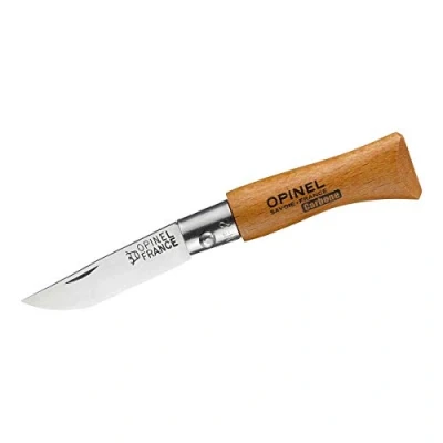 Abbildung von Camping Messer Stahl Taschenmesser Klappmesser Holz Griff No.02 Carbon