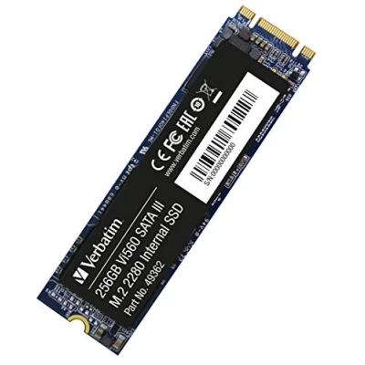 Abbildung von Verbatim Vi560 S3 SSD, internes SSD Laufwerk mit 256 GB Datenspeicher, Solid State Drive SATA III M.2 2280 und 3D NAND Technologie, schwarz, ideal für Notebook Ultrabook