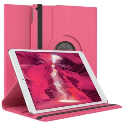 Abbildung von EAZY Case Tablet Hülle für iPad Air (1. Generation) Schutzhülle 9.7 Zoll Smart Cover Rotationcase zum Aufstellen Klapphülle 360 drehbar mit Standfunktion Tasche Kunstleder Pink