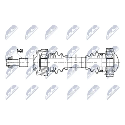 Abbildung von NTY NPW PS 010 Antriebswelle Hinterachse links 530mm Automatikgetriebe