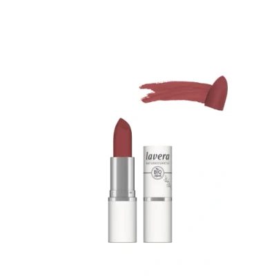 Abbildung von lavera Velvet Matt Lipstick Vivid Red 04 Lippenstift glutenfrei ohne Silikone Mineralöl Mikroplastik Cremig, matte Textur Bio Blütenbutter Sonnenblumenöl 4,5g
