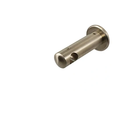 Abbildung von iso design Edelstahl Wandhalter Deckenhalter für 16 mm Gardinenstangen geschlossen 6,5 cm