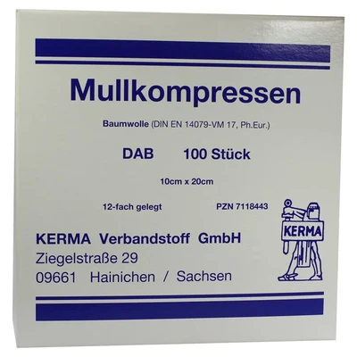 Abbildung von Mullkompressen 10x20 cm unsteril 12fach 100 St