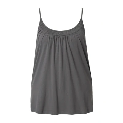 Abbildung von Ulla Popken Smocked NECK Spaghetti Strap Top, Damen, Größe: 54/56, Graphite grey