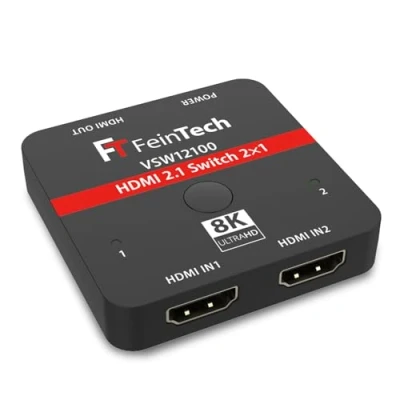 Abbildung von FeinTech Audio / Video Matrix Switch VSW12100 HDMI 2.1 2 In 1 Out, 4k 120Hz. 8K 60Hz, VRR, Automatische Umschaltung, CEC