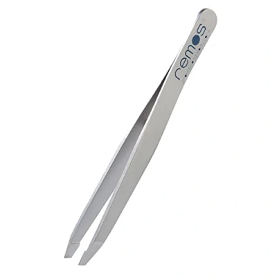 Abbildung von REMOS Profi Pinzette mit extra feinen Spitzen zum Zupfen der Augenbrauen satin