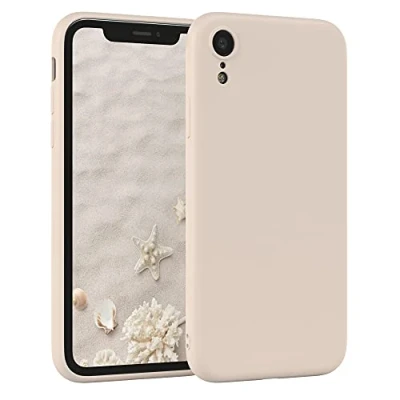 Abbildung von EAZY Case Silikonhülle für iPhone XR Hülle Silikon Beige weich stoßfeste Handyhülle Schutzhülle mit Kameraschutz Dünn Premium Schutz Cover TPU Phone Bumper in Taupe