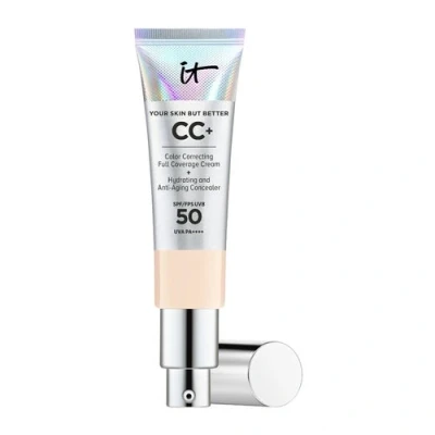 Abbildung von IT Cosmetics, CC+ Anti Aging Creme, hohe Deckkraft, wasserfest, natürliches Finish, Formel mit Peptiden, Kollagen und Vitaminen, Your Skin But Better, Farbtöne: Fair Light, 32 ml