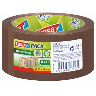 Abbildung von tesa Klebeband tesapack Paper ecoLogo® Packband 66m : 50mm (Packung, 1 St) ökologisches Paketklebeband leise &amp; klebstark braun 66 m 50 mm