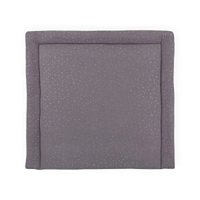Abbildung von KraftKids Wickelauflage in Musselin goldene Punkte auf Grau, Wickelunterlage 78x78 cm (BxT), Wickelkissen