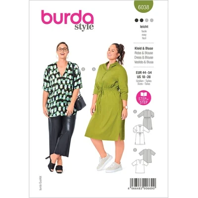 Abbildung von Kleid / Bluse Burda 6038 44 54