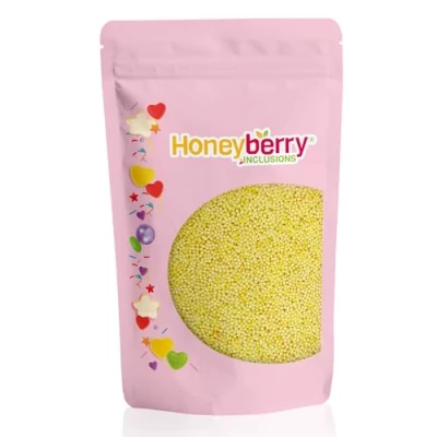 Abbildung von Gelbe Nonpareilles 200g Natürliche Essbare Streusel Tortendeko Streudeko, Mini Zuckerperlen, Zuckerstreusel