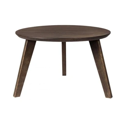 Abbildung von Couchtisch Rund Holz 50x50x35cm Malmo Wenge Runder aus Eichenholz Kleiner Holzbeinen Beistelltisch