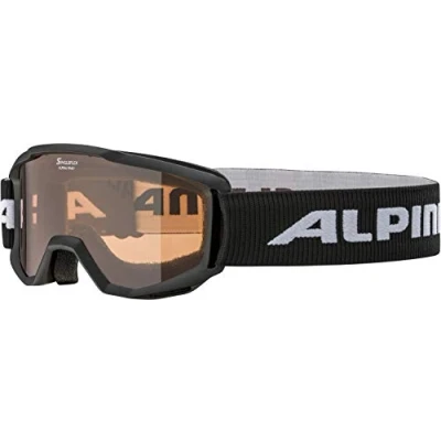 Abbildung von ALPINA PINEY Beschlagfreie, Extrem Robuste &amp; Bruchsichere Skibrille Mit 100% UV Schutz Für Kinder, black, One Size