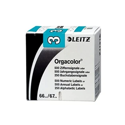 Abbildung von Leitz 66031000 Orgacolor Ziffernsignal 3, 500 Stück, blau