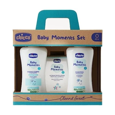 Abbildung von Chicco Baby Moments Set (Körperbad 200 ml, Shampoo Kölnisch Wasser 100 ml)
