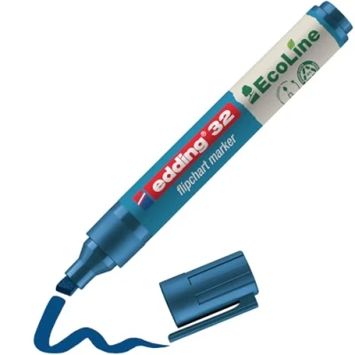 Abbildung von edding Flipchartmarker 32 EcoLine, nachfüllbar, 1 5 mm, blau