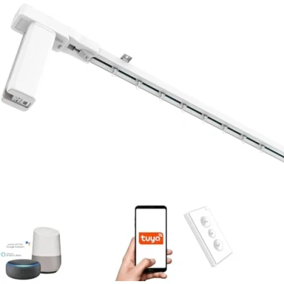 Abbildung von ACRIMO Motorisierte Vorhangschiene, Smart Track Kit mit WiFi Motor und Fernbedienung, Kompatibel Google Home, Alexa der Tuya Mobile APP, Länge bis zu 5 Meter
