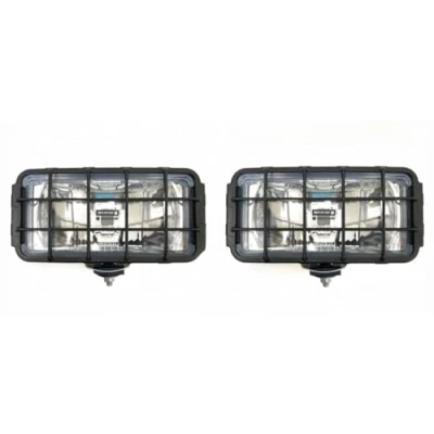 Abbildung von MelTruck® 2x Halogen Fernscheinwerfer H3 Schutzgitter Universal 12V 24V Lichtweite 240m E20