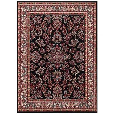 Abbildung von Hanse Home Design Kurzflor Wohnzimmerteppich Orient Zabul Perser Look, Orientalischer Teppich für Esszimmer, Wohnzimmer, Schlafzimmer Schwarz, 80x250 cm
