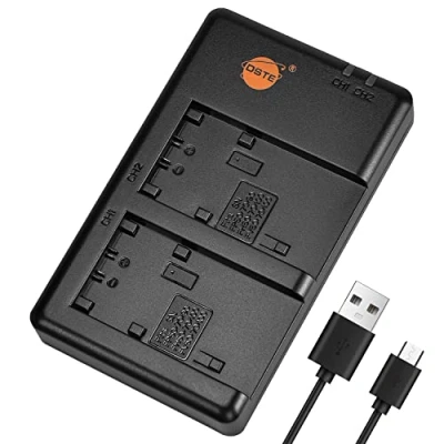 Abbildung von DSTE Fast Charging USB Dual Batterie Ladegerät Compatible für Sony NP FP50 FP90 FH50 FH100 FV50 FV70 FV100