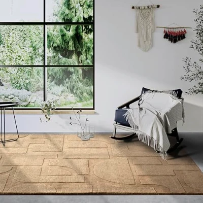 Abbildung von Villeroy &amp; Boch Wollteppich &quot;Alexis&quot;, rechteckig, Handgewebt, Wolle, Natur, Wohnzimmer, Geometrie, Boho, Design