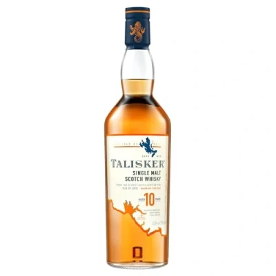 Abbildung von Talisker 10 Jahre aromatischer Single Malt Scotch Whisky mit Geschenkverpackung handverlesen von der schottischen Insel Skye 45,8% vol 700ml Einzelflasche