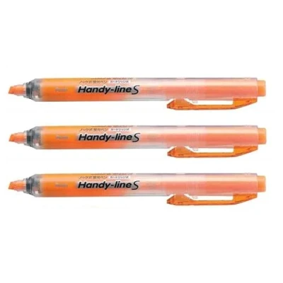 Abbildung von 12 x Pentel Textmarker Handy Line S mit Druckmechanik 0,8 3,8mm orange