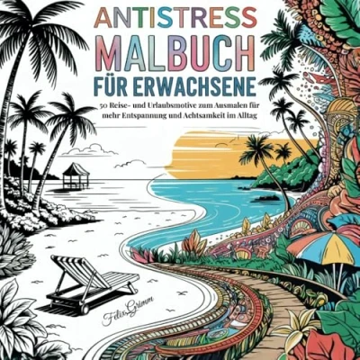 Abbildung von Antistress Malbuch für Erwachsene: 50 Reise und Urlaubsmotive zum Ausmalen mehr Entspannung Achtsamkeit im Alltag