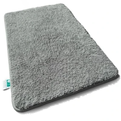Abbildung von casa pura Badematte grau weicher, Flauschiger Badezimmerteppich in Shaggy Optik, Badvorleger rutschfest waschbar Duschvorleger, Teppich Fußmatte für Badezimmer, Dusche 80x150 cm, Sky Soft