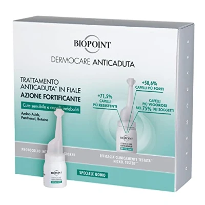 Abbildung von Biopoint Dermocare Anti Haarausfall Behandlung, speziell für Herren, 6 ml, stärkende Wirkung, empfindliche Haut und geschwächtes Haar, Intensivprotokoll 20 Tage