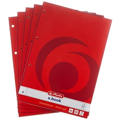 Abbildung von Herlitz 215434 Arbeitsblock A4/50 (kariert) FSC Mixed 5er Packung