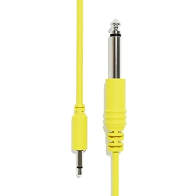 Abbildung von ExcelValley 1 Pack Mono Patchkabel TS 3,5mm 1/8&quot; zu 6,35mm 1/4&quot; [Gelb 20 cm 7,87&quot;]