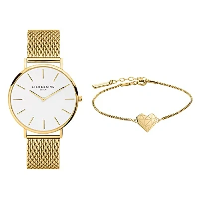Abbildung von Liebeskind Berlin Damen Analog Quarz Uhr mit Edelstahl Armband LS 0103 MQB